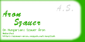 aron szauer business card